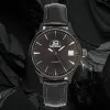 JB Série 3 Nocturne, cadran noir et accents or rose, boîtier acier PVD noir, vue de trois quarts