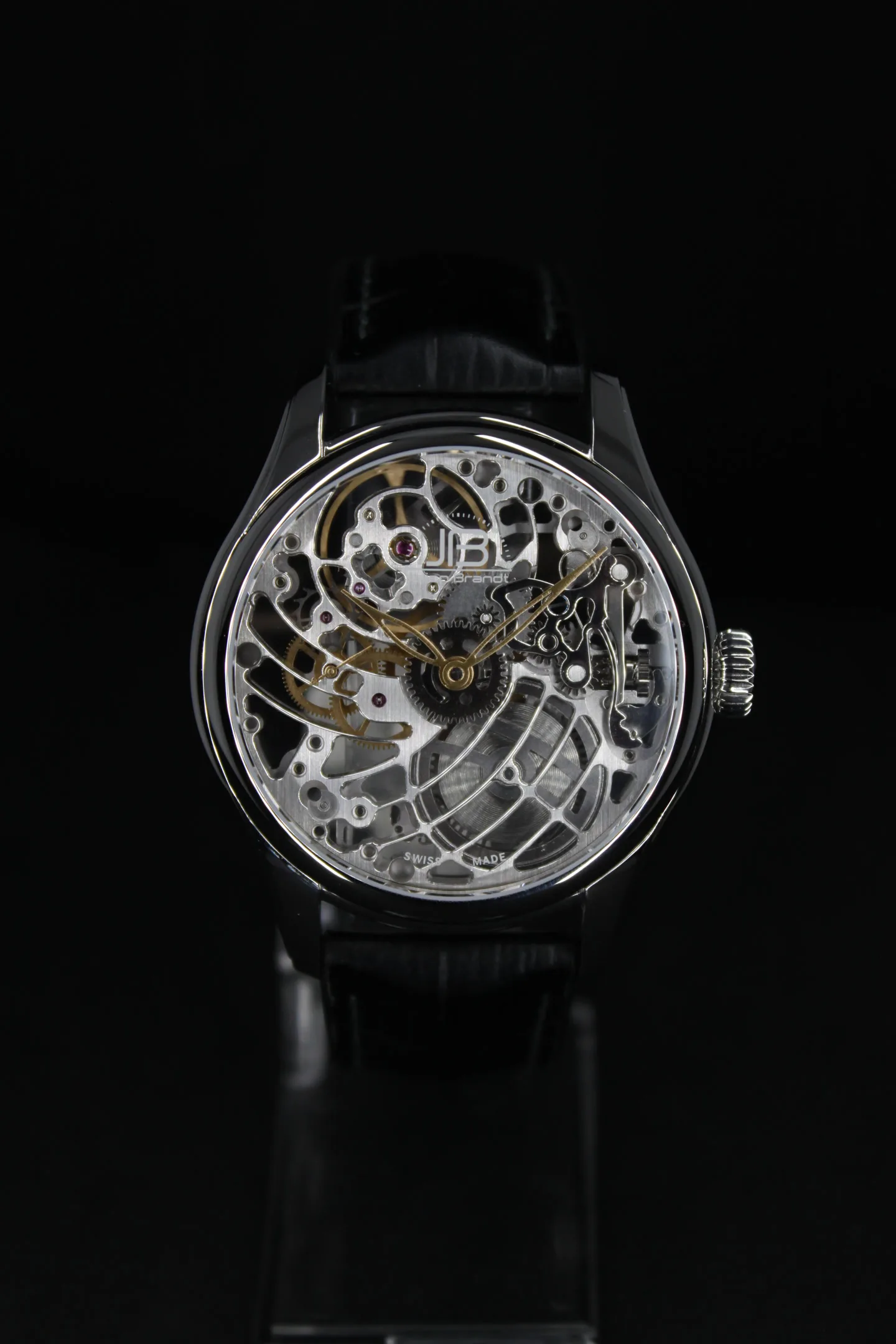Série 5 Acier Aiguilles Or, montre squelette suisse Julien Brandt