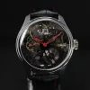 Série 5 Noir et Rouge, montre squelette suisse Julien Brandt