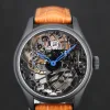 Série 5 Céramique Aiguilles Bleues, montre squelette suisse Julien Brandt