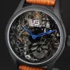 Série 5 Céramique Aiguilles Bleues, montre squelette suisse Julien Brandt, vue 3