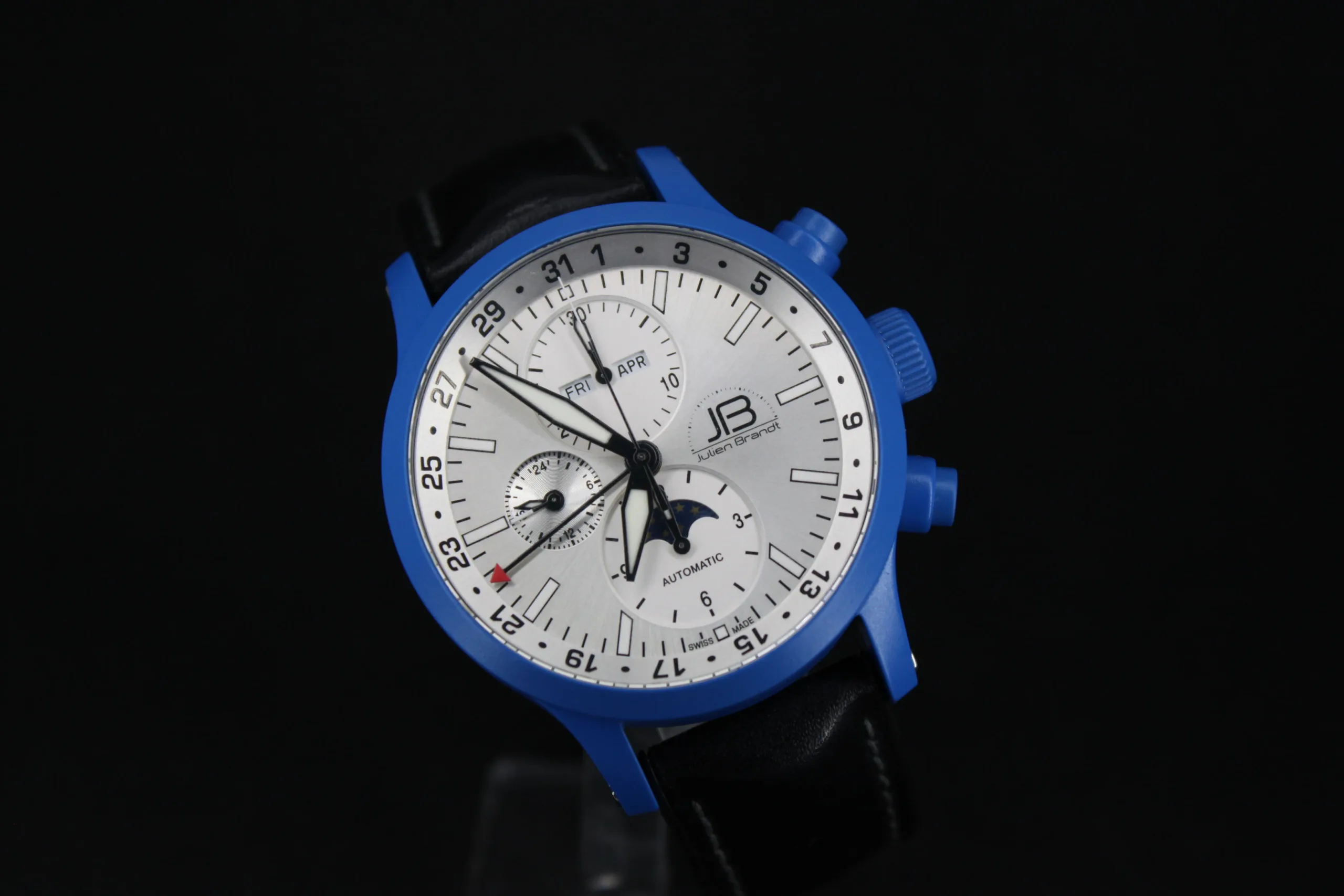 Série 7 Céramique Bleu Nuit, chronographe suisse Julien Brandt, vue 2
