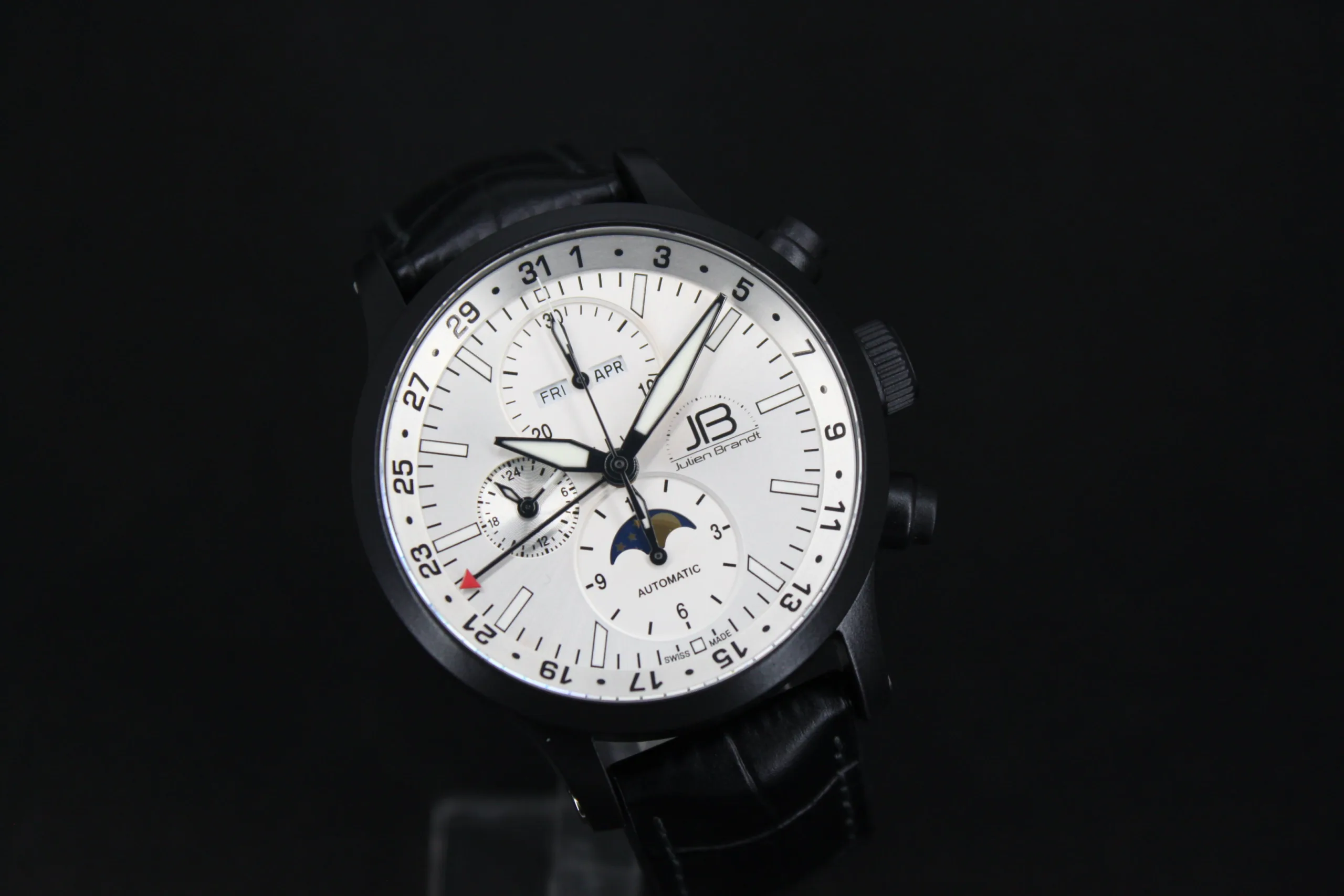 Série 7 Céramique Cadran Blanc, chronographe suisse Julien Brandt, vue 2