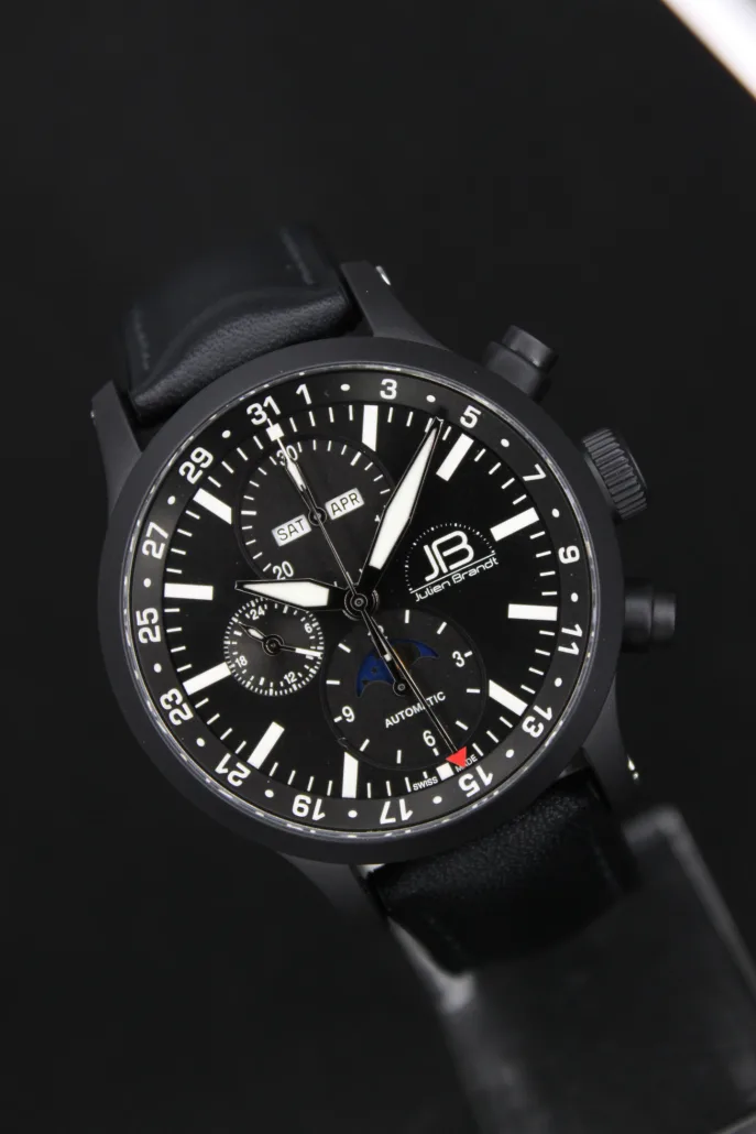 Série 7 Céramique Noire, chronographe suisse Julien Brandt