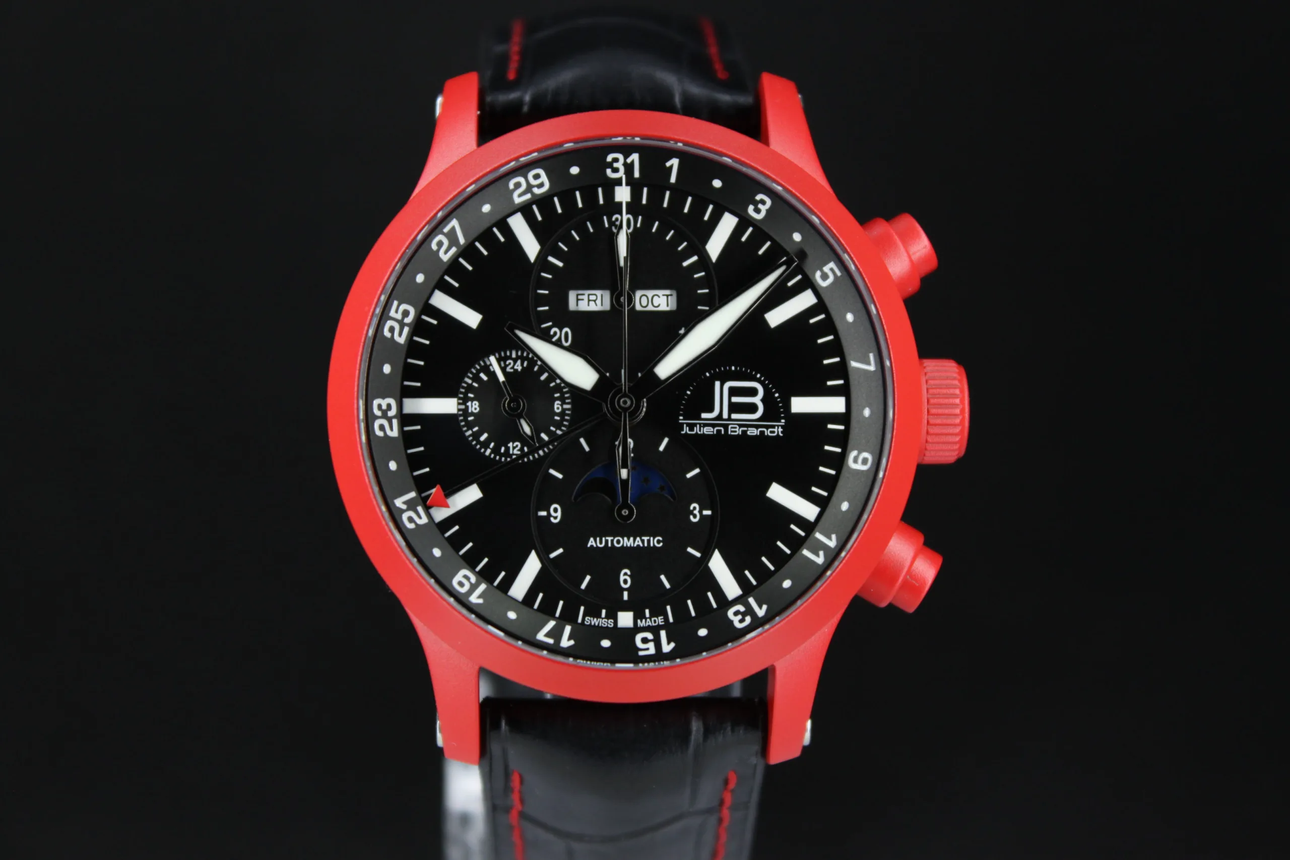 Série 7 Céramique Rouge, chronographe suisse Julien Brandt
